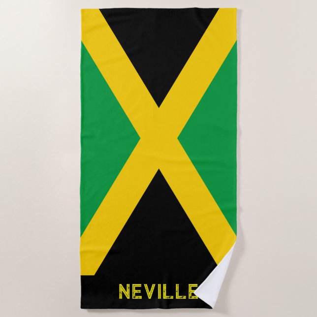 Serviette De Plage Drapeau patriotique de Jamaïque (Devant)