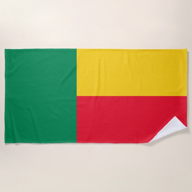 Serviette De Plage Drapeau patriotique du Bénin (Devant)