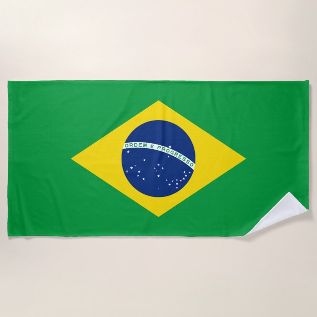 Serviette De Plage Drapeau patriotique du Brésil (Devant)