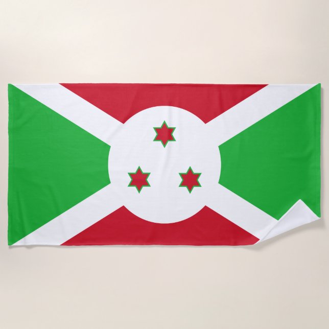 Serviette De Plage Drapeau patriotique du Burundi (Devant)