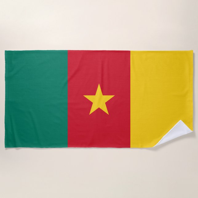 Serviette De Plage Drapeau patriotique du Cameroun (Devant)