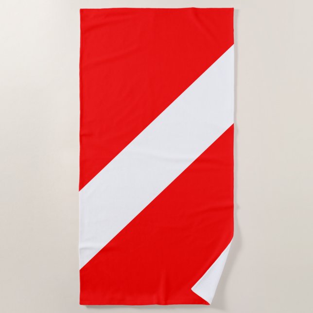 Serviette De Plage Drapeau Plongée Plongée Plongée Plongée Diver Down (Devant)
