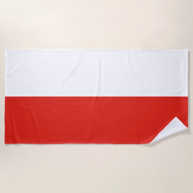 Serviette De Plage Drapeau polonais (Devant)