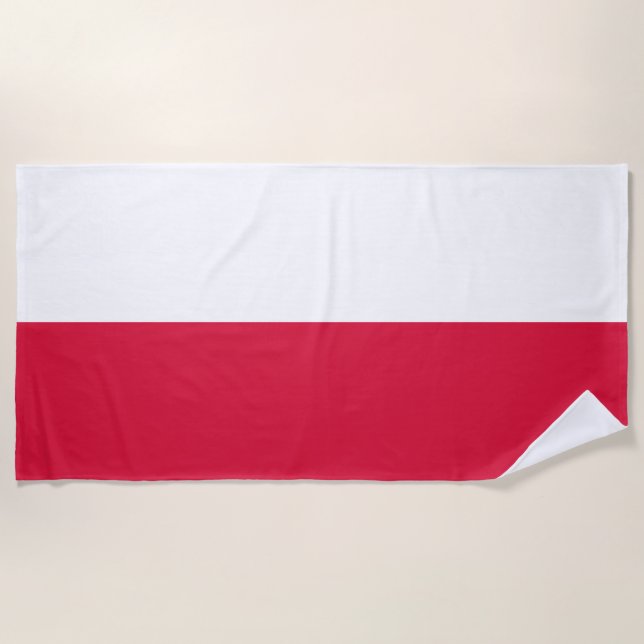 Serviette De Plage Drapeau polonais (Pologne) (Devant)