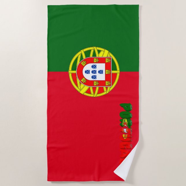 Serviette De Plage Drapeau portugais (Devant)