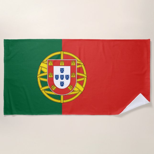 Serviette De Plage Drapeau portugais Bandeira De Portugal (Devant)