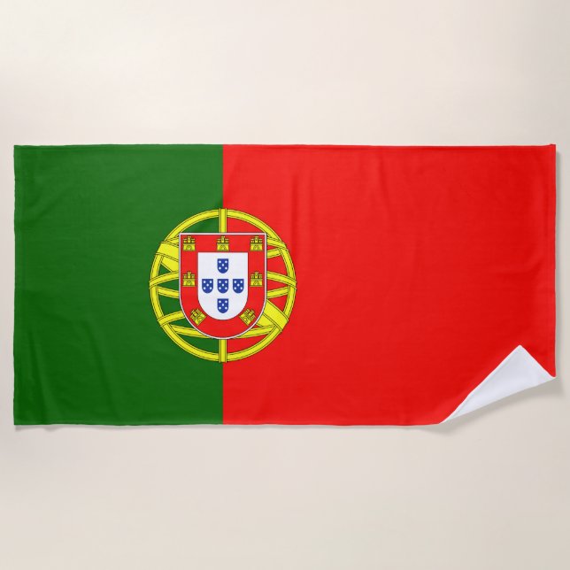 Serviette De Plage Drapeau Portugal (Devant)