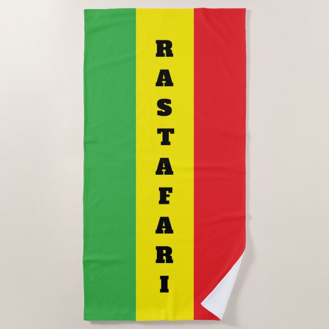 Serviette De Plage Drapeau rastafari personnalisé (Devant)