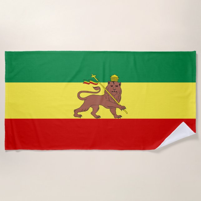 Serviette De Plage Drapeau rastafarien (Rastafarianisme) (Rasta) (Devant)