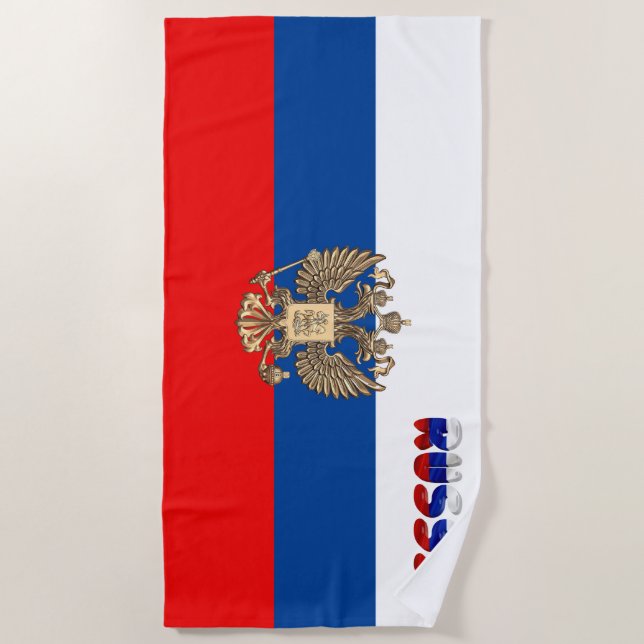Serviette De Plage Drapeau russe (Devant)