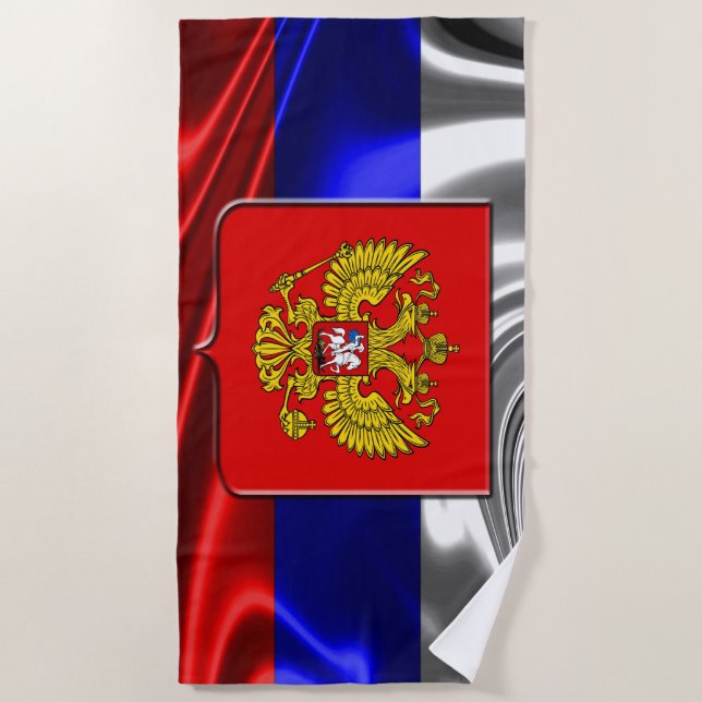 Serviette De Plage Drapeau russe (Devant)