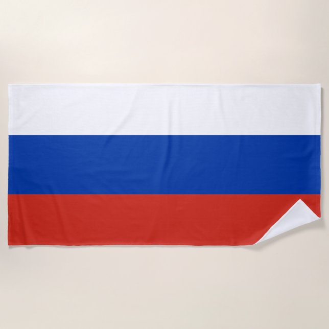 Serviette De Plage Drapeau russe (Russie) (Devant)