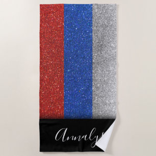 Serviette De Plage Drapeau russe Russie Moscou Parties scintillant Su