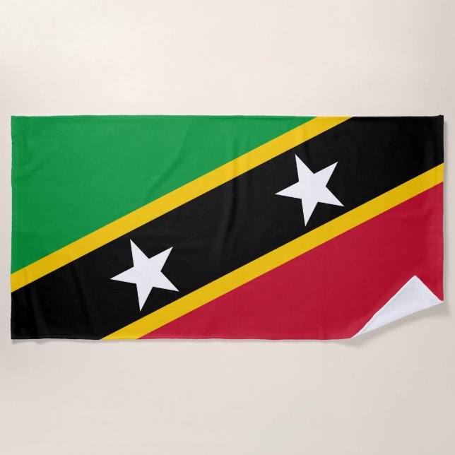 Serviette De Plage Drapeau Saint-Kitts-et-Nevis (Devant)