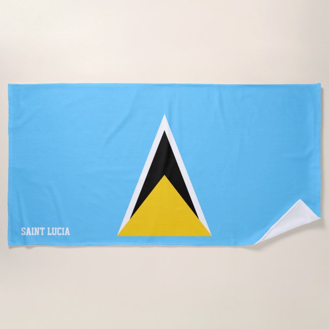 Serviette De Plage Drapeau Sainte-Lucie Splendide patriotique (Devant)