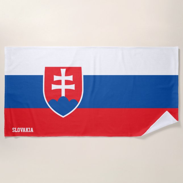 Serviette De Plage Drapeau Slovaquie Splendide patriotique (Devant)