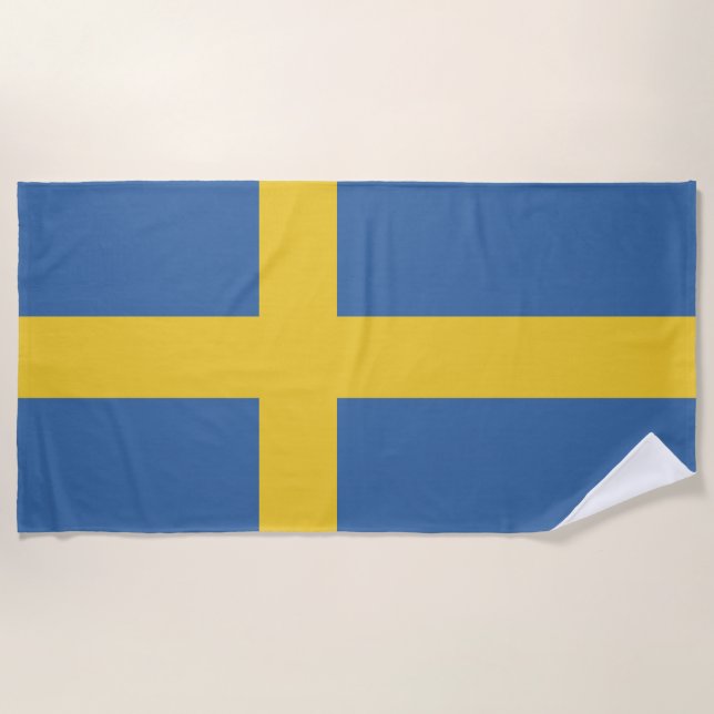 Serviette De Plage Drapeau suédois (Devant)