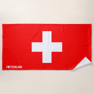 Serviette De Plage Drapeau Suisse Splendide patriotique