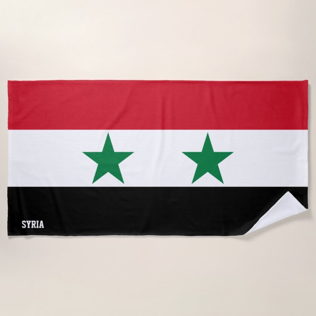 Serviette De Plage Drapeau syrien Splendide patriotique (Devant)