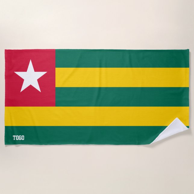 Serviette De Plage Drapeau Togo Splendid Patriotique (Devant)