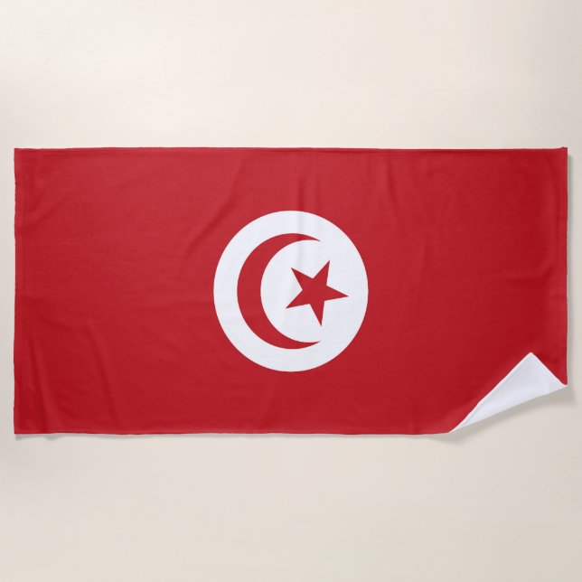 Serviette De Plage Drapeau tunisien (Devant)