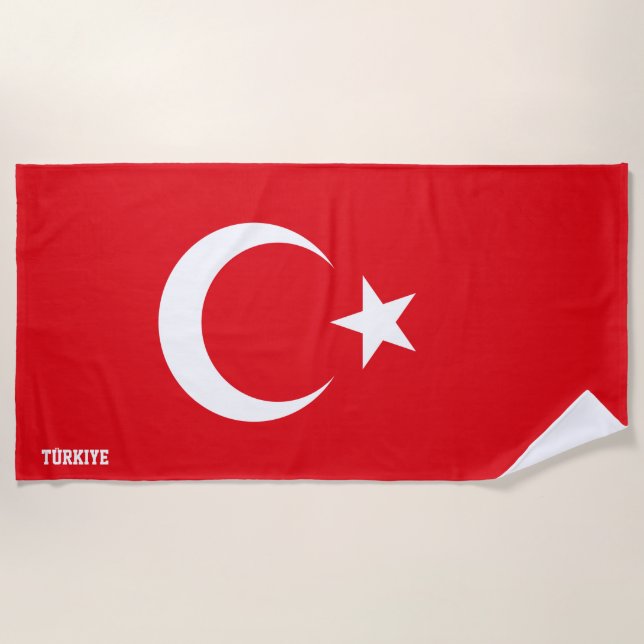 Serviette De Plage Drapeau Turquie Splendide patriotique (Devant)
