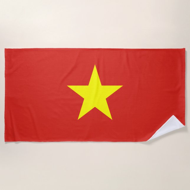 Serviette De Plage Drapeau vietnamien (Vietnam) (Devant)