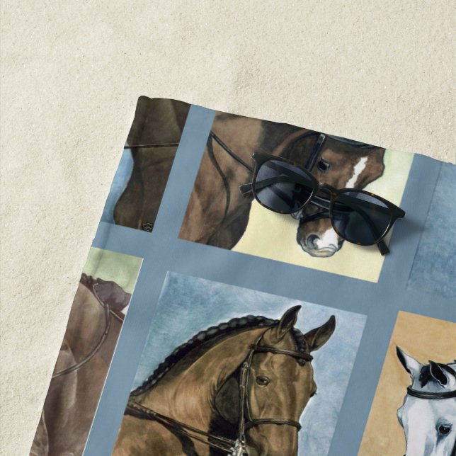 Serviette De Plage Dressage Horses Beach Towne (En situation)