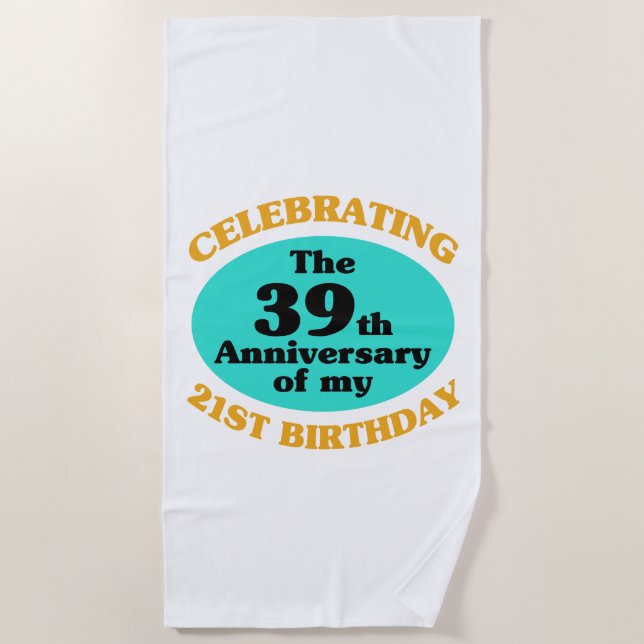 Serviette De Plage Drôle 60e anniversaire Gag cadeau (Devant)