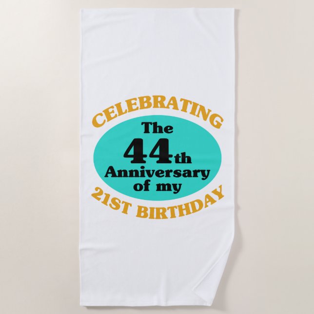 Serviette De Plage Drôle 65e anniversaire Gag cadeau (Devant)