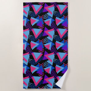 Serviette De Plage Drôle Amusant 80's 90's Geometry Motif Beach Towel