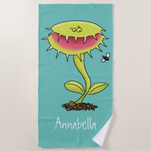 Serviette De Plage Drôle carnivore Vénus piège à mouches plante dessi