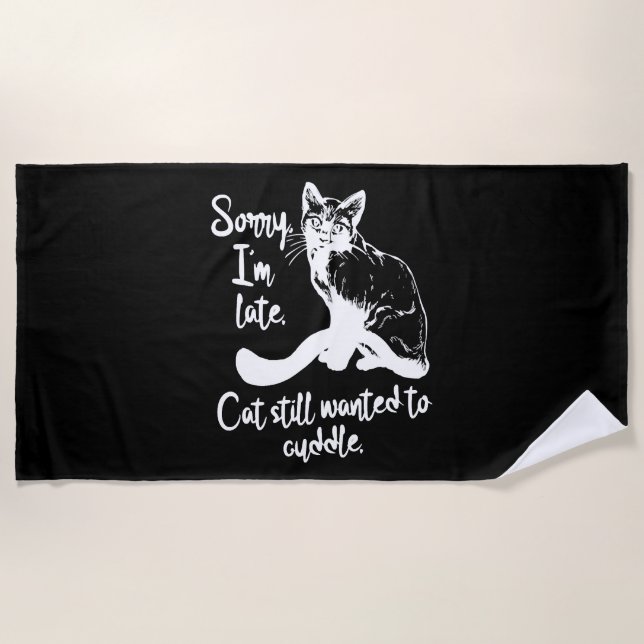 Serviette De Plage Drôle chat dit des citations de chat (Devant)