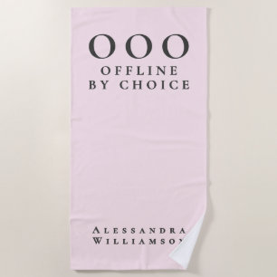 Serviette De Plage Drôle Coutume Pastel Rose Charbon OOO Minimaliste