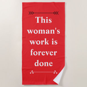 Serviette De Plage drôle femme à la retraite a fini le travail