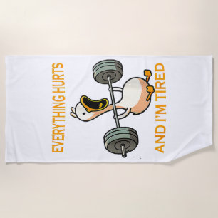 Serviette De Plage Drôle gymnase canard Citer tout fait mal et je sui