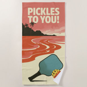 Serviette De Plage Drôle Pickleball Pickleball Pickets Pour Vous Beac