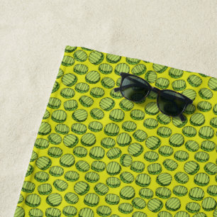 Serviette De Plage Drôle Pickles Tranché Vert Nouveauté