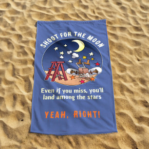 Serviette De Plage Drôle Tir Pour La Citation De Dessin De La Lune