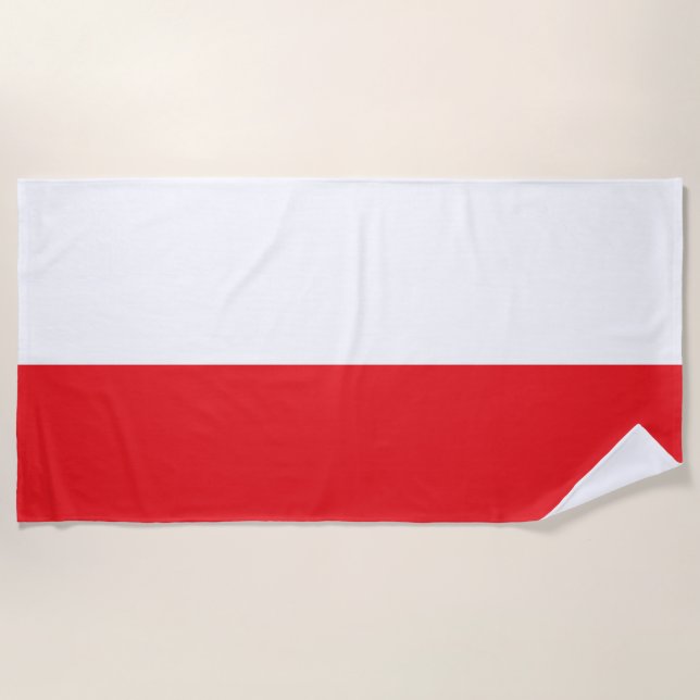 Serviette de plage du drapeau de la Pologne (Devant)