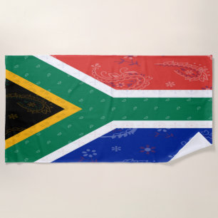 Serviette de plage du drapeau sud-africain