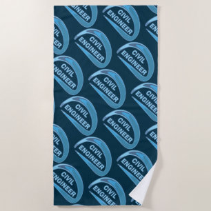 Serviette de plage du génie civil bleu