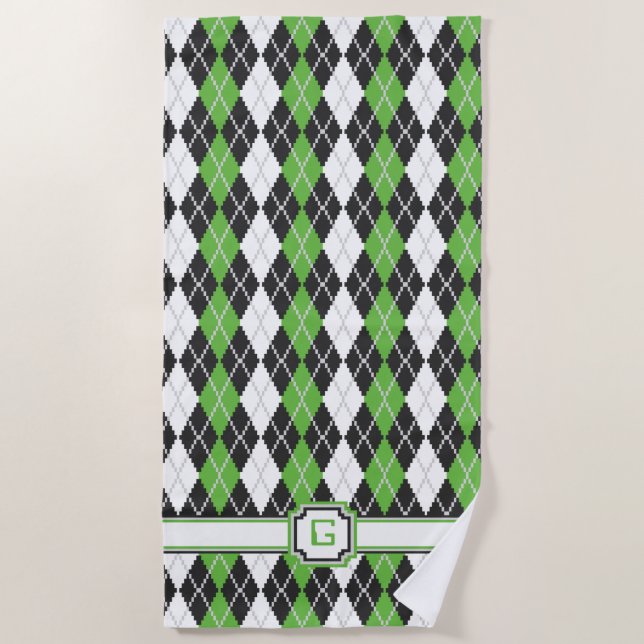 Serviette de plage du Jacquard rétro (Devant)