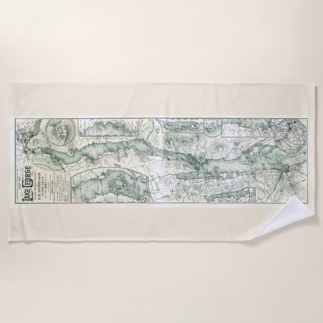 Serviette de plage du lac George – Édition carte d (Devant)