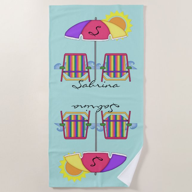 Serviette de plage du Sunbrella lumineux (Devant)