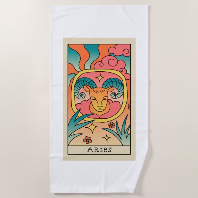 Serviette de plage du zodiaque Bélier (Devant)