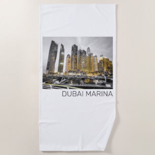 Serviette De Plage Dubai Marina City UAE Skyline Vintage Panorama