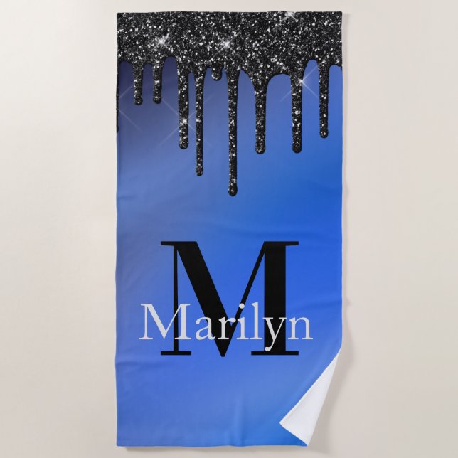 SERVIETTE DE PLAGE DUKE BLUE ET PARTIES SCINTILLANT (Devant)