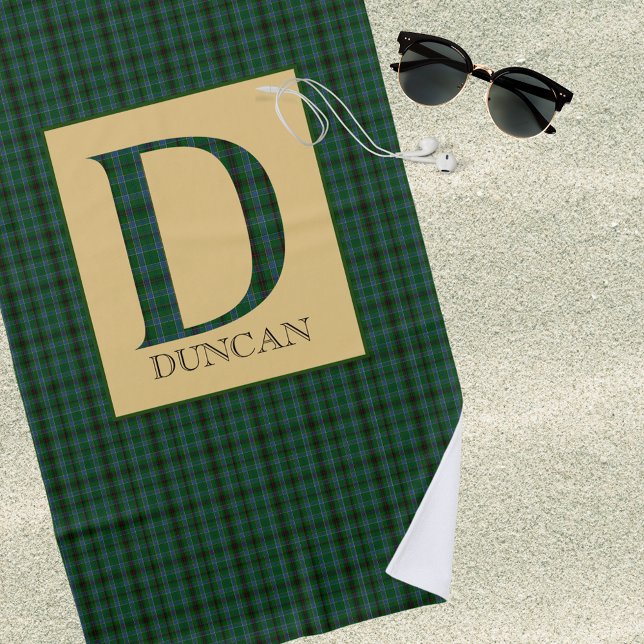 Serviette De Plage Duncan Tartan Monogramme D (Créateur téléchargé)