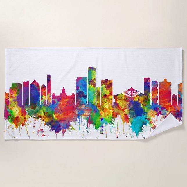 Serviette De Plage Durban Afrique du Sud Skyline (Devant)